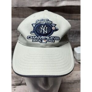 Vintage 2000 New Era New York Yankees Hat World Series Champions MLB Beige Tan